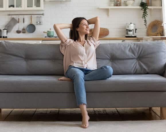relaxing on the couch