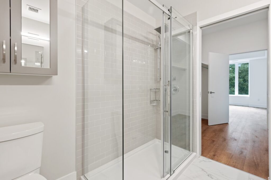 clear glass door 